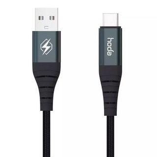 HODA 好貼 USB-C 編織數據線3A W3, 1.2m, 黑色, 1條