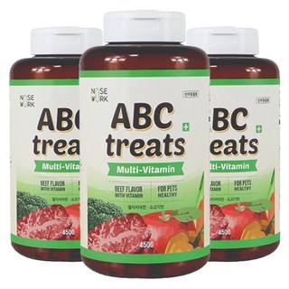 노즈워크 강아지 ABC 트릿, 소고기, 450g, 3개