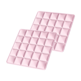 降溫透氣凝膠冰涼感坐墊 方格粉色 2入, 40 x 40cm