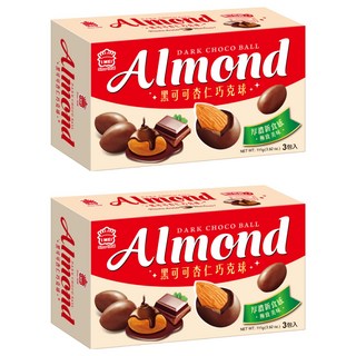 義美 杏仁巧克球 黑可可 111g (香脆杏仁 獨立包裝), 2盒