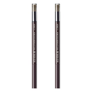 the SAEM 得鮮 ECO SOUL 二合一眉粉筆 眉筆0.3g + 眉粉 0.5g, 02黑棕色, 2支
