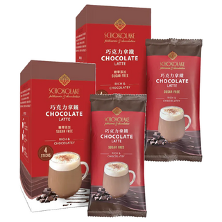 SCHOKOLAKE 巧克力雲莊 巧克力拿鐵沖泡粉 糖零添加, 35g, 2盒, 4包