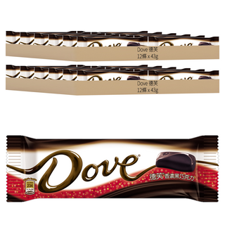 德芙 香濃黑巧克力, 43g, 24條