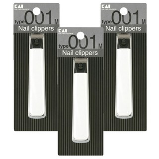 KAI 貝印 type001系列 指甲剪 彎口 KE-0122 M, 白色, 3件
