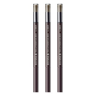 the SAEM 得鮮 ECO SOUL 二合一眉粉筆 眉筆0.3g + 眉粉 0.5g, 02黑棕色, 3支