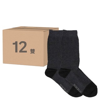 B.V.D. 男款竹炭休閒襪, 台灣原生竹, 舒適棉柔, B349 灰, 24-26cm, 灰色, 12雙