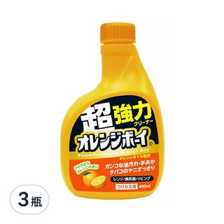 第一石鹼 柑橘男孩萬用清潔噴霧補充罐，含橙油 強力去除油污 400ml, 3瓶