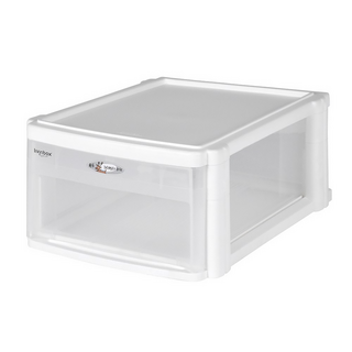 livinbox PC-2410 半透明抽屜收納盒, 透明+白色