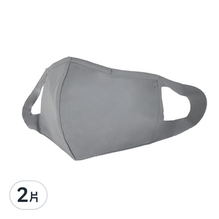 Osun 一體成型防疫3D立體三層防水運動透氣布口罩 台灣製 CE319 素色款, 灰色, 1入, 2片