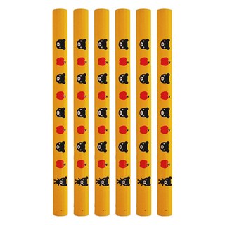 KUMON 6B三角鉛筆套裝 適合2-4歲兒童, 黑熊君 黃色, 6支