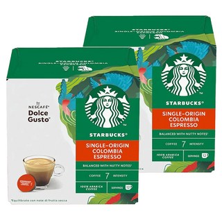 STARBUCKS 星巴克 NESCAFE 雀巢咖啡 Dolce Gusto 多趣酷思 哥倫比亞濃縮咖啡膠囊, 5.5g, 12顆, 2盒