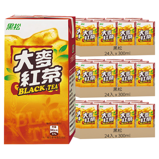 黑松 大麥紅茶 高級紅茶萃取 香濃焙炒香氣大麥 甘甜美味 順口解渴, 300ml, 72入