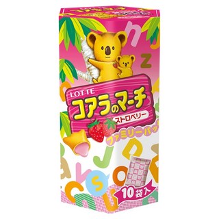 LOTTE 樂天 小熊餅 草莓風味 10包 家庭號 Set, 195g, 1盒