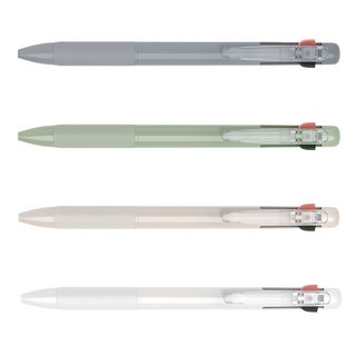 monAmi Flip 3 四件組 0.5mm 多色原子筆組合, 煙燻灰 + 橄欖綠 + 沙色 + 純米色, 1組