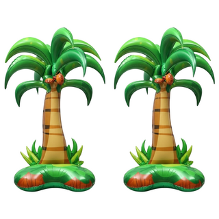 51吋站立 叢林系列 鋁箔氣球, 2個, 大椰子樹 有果實 綠色 + 棕色