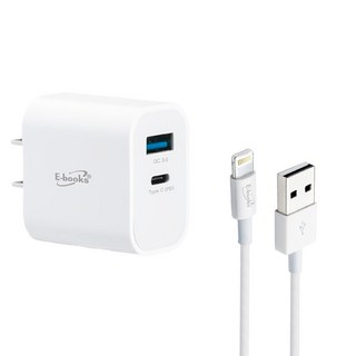 E-books B79 20W PD+QC3.0快速充電器, 白色, 1組