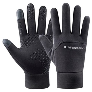 디펜즈만 기모 방한 방수 스마트폰 터치장갑, 블랙