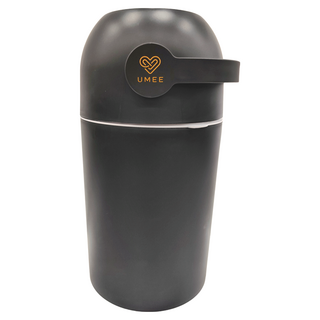 UMEE 尿布桶 隔絕尿布難聞氣味 可與一般的塑膠袋一起使用 最多可容納25片尿布, 黑色, 10L