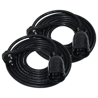 One Stop 高容量1孔電源延長線/多孔插座, 5m, 黑色, 2個