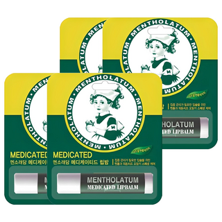 멘소래담 메디케이티드 립밤, 내추럴 멘톨, 3.5g, 4개