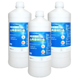 닥터포클린 소독용 에탄올, 3개, 1L