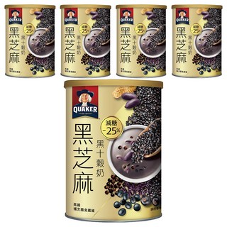 QUAKER 桂格 黑芝麻黑十穀奶, 390g, 5罐