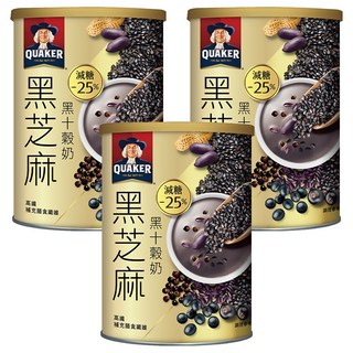 QUAKER 桂格 黑芝麻黑十穀奶, 390g, 3罐