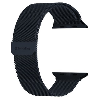 SwitchEasy 魚骨牌 Mesh 不鏽鋼米蘭磁吸錶帶, 44/45/46/49mm, 黑色, 1個
