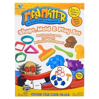 Mad Mattr 瘋狂博士MM沙創意學習組 內含多種模具 培養動手能力, 幾何動物 原色組合, 310g, 1盒
