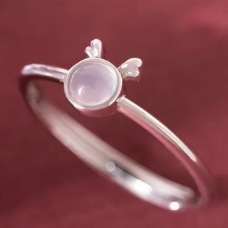 MARIGOLD 美爾朵 轉運時刻12生肖轉運白玉髓 925純銀戒指, 1.8cm, 生肖龍