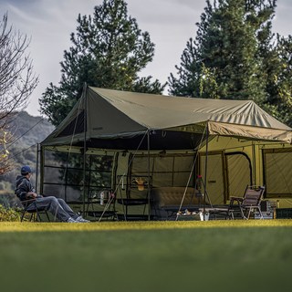 아이두젠 그랜드빌 타프스크린 렉타 메쉬 타프쉘 대형 블랙코팅 그늘막 10인용, 카키