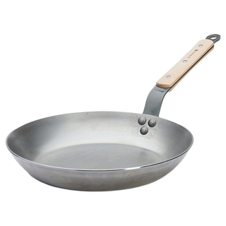 de Buyer 畢耶 原礦木柄蜂蠟系列 傳統單柄平底鐵鍋, 28cm, 1個
