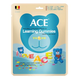 ACE字母Q軟糖 字母數字造型 植物萃取 綜合水果口味, 240g, 1包