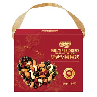 HomeBrown 紅布朗綜合堅果果乾禮盒300g，獨立包裝，健康零食，年節送禮首選, 1盒