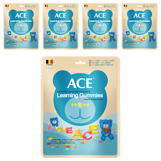 ACE字母Q軟糖 數字造型 植物萃取 綜合水果口味, 240g, 5包