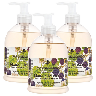 Florinda 輕奢液體皂 500ml 黑莓&麝香怡人香氣 手臉身體適用, 3瓶