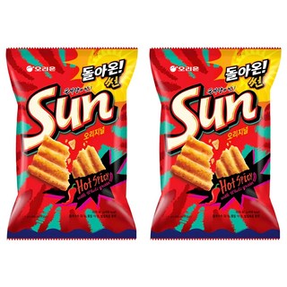 ORION 好麗友 陽光波浪玉米脆片 辣味, 80g, 2包