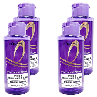 L'OREAL PARiS 巴黎萊雅 台灣公司貨 玻尿酸水光豐盈洗髮露, 4個, 100ml