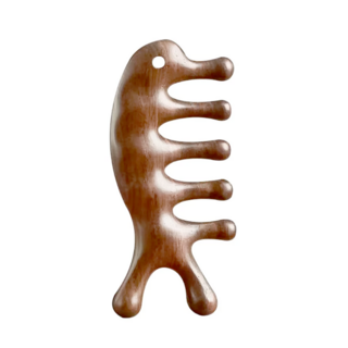 魚形檀木梳, 11.8*5.5cm, 木頭色, 3個