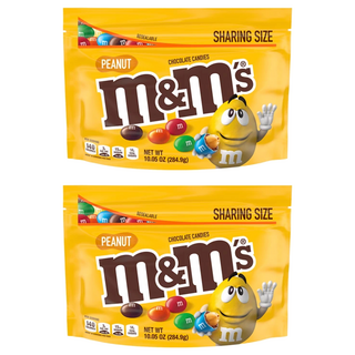 M&M's 經典花生糖衣巧克力分享包, 284.9g, 2包