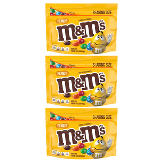 M&M's 經典花生糖衣巧克力分享包, 284.9g, 3包