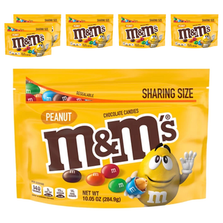 M&M's 經典花生糖衣巧克力分享包, 284.9g, 6包