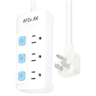 Dr.AV 聖岡科技 3切3插節能3P延長線, 1.2m, 白色, 1個