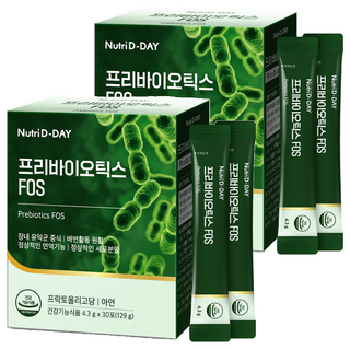 Nutri D-DAY 益生元果寡糖乳酸菌粉隨身包 30條入, 2個, 129g