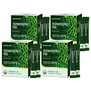 Nutri D-DAY 益生元果寡糖乳酸菌粉隨身包 30條入, 4個, 129g