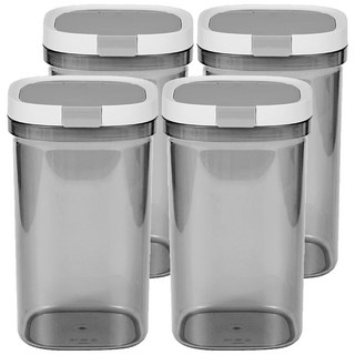 磁吸勺密封奶粉罐, 12.3 x 12 x 20cm 灰色 1.8L, 4個