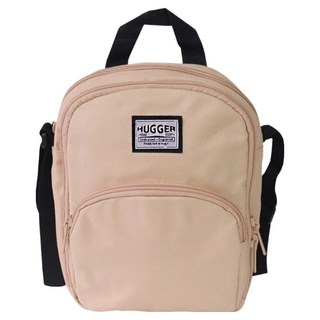 HUGGER 好飽包跨肩包 前口袋布料加厚 有隱藏空間, 奶茶