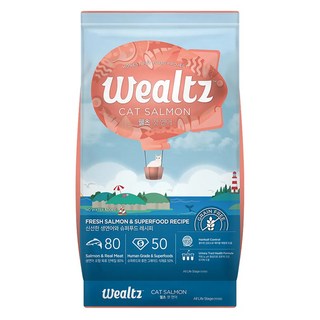 Wealtz 維爾滋 全齡貓 天然無穀寵物乾糧, 2.1kg, 1袋, 鮭魚
