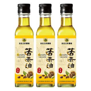 宮北合作農場 冷壓初榨苦茶油 250ml-台灣在地嚴選、玻璃瓶裝, 3瓶