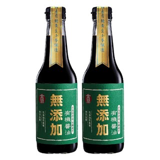 金蘭 無添加有機醬油 有機黃豆釀造 澳洲海鹽 無防腐劑, 500ml, 2瓶